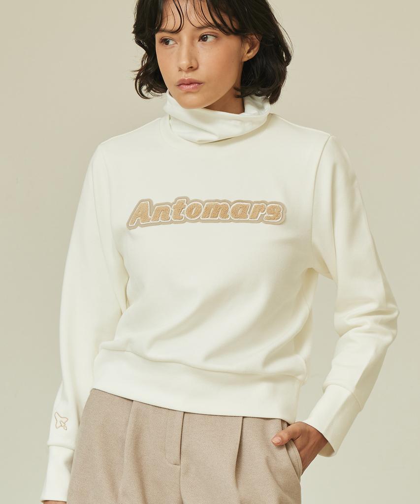 Женская короткая толстовка Antomas с логотипом из букле - Белая
