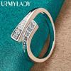 URMYLADY 925 Sterling Silver Interweave Zircon Ring For Women Wedding Party Fashion Charm Jewelry