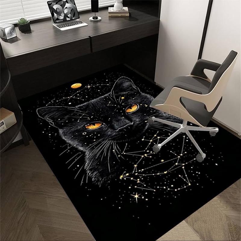 1pc cat constellations Carpet Anti Slip Polyester Floor Mat for office,Bedroom
