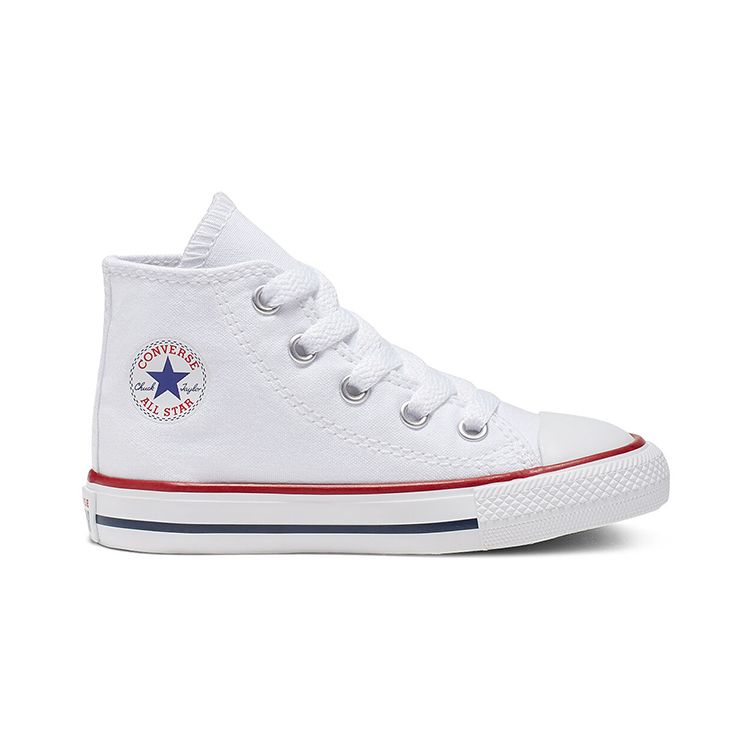 Converse Chuck Taylor All Star Canvas Удобные Повседневные Высокие Кроссовки для Ходьбы для Малышей Стандартные-Белые 7J253C