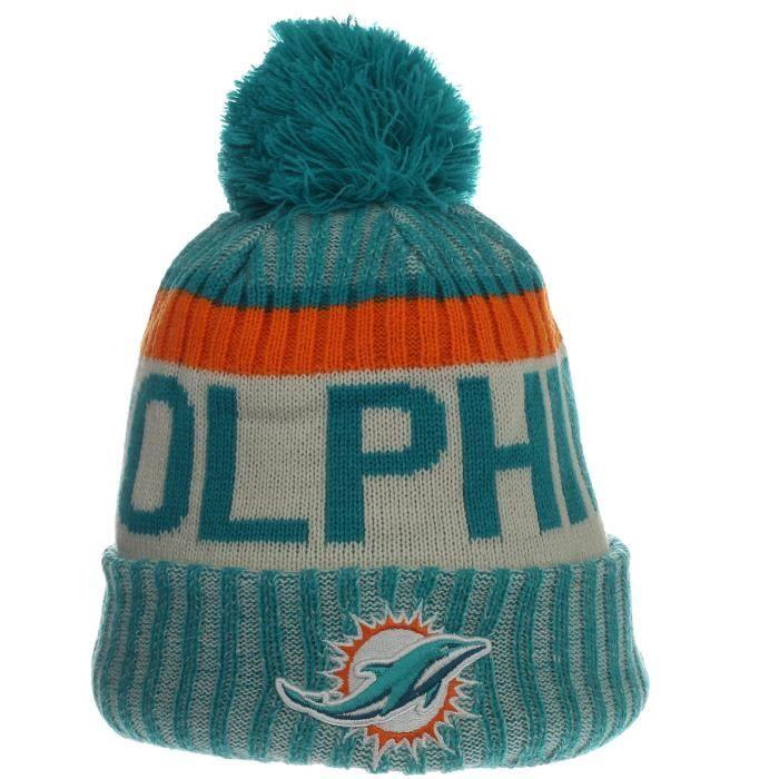 Newera Et Nfl Bonnet Tricoté À La Main En Tricot Bobble ~ Miami Dolphins