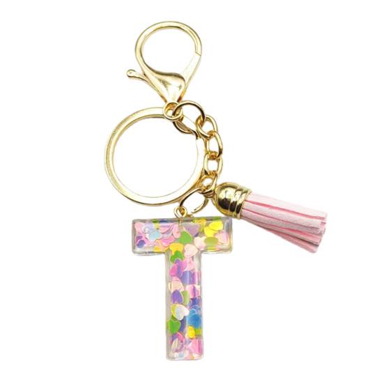 Красочный акриловый брелок с розовыми кистями, декор, буквенная чашка, кулон, брелок для ключей, украшение для бутылки с водой, подарок на день рождения