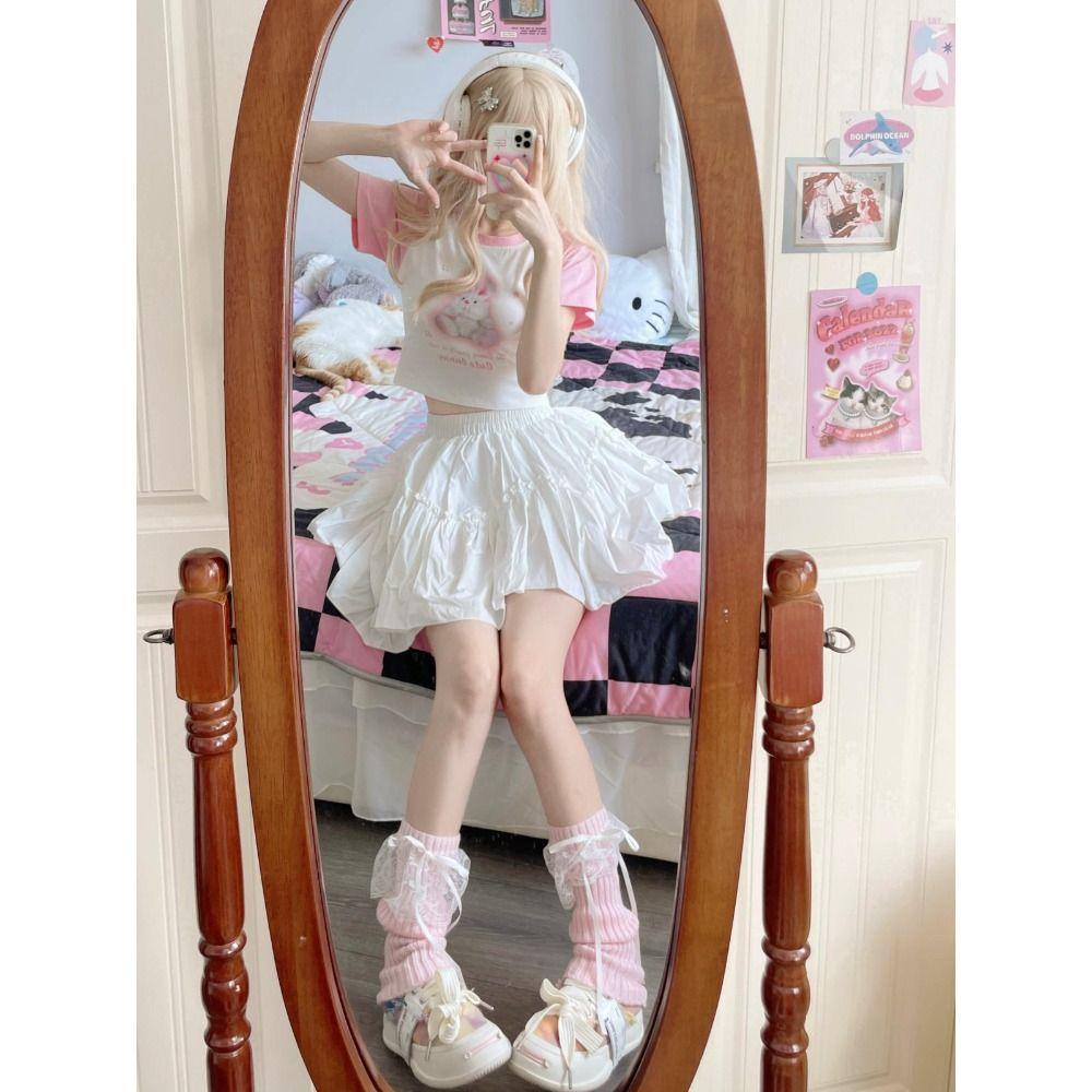 Knitted Streamer Long Socks Soft Leg Warmers Japanese Y2K Ankle Warmer Princess Style