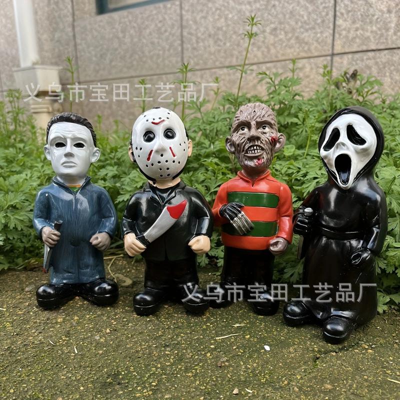 Садовый гном из фильма ужасов Убийца-клоун Кукла Украшение Смоляные поделки