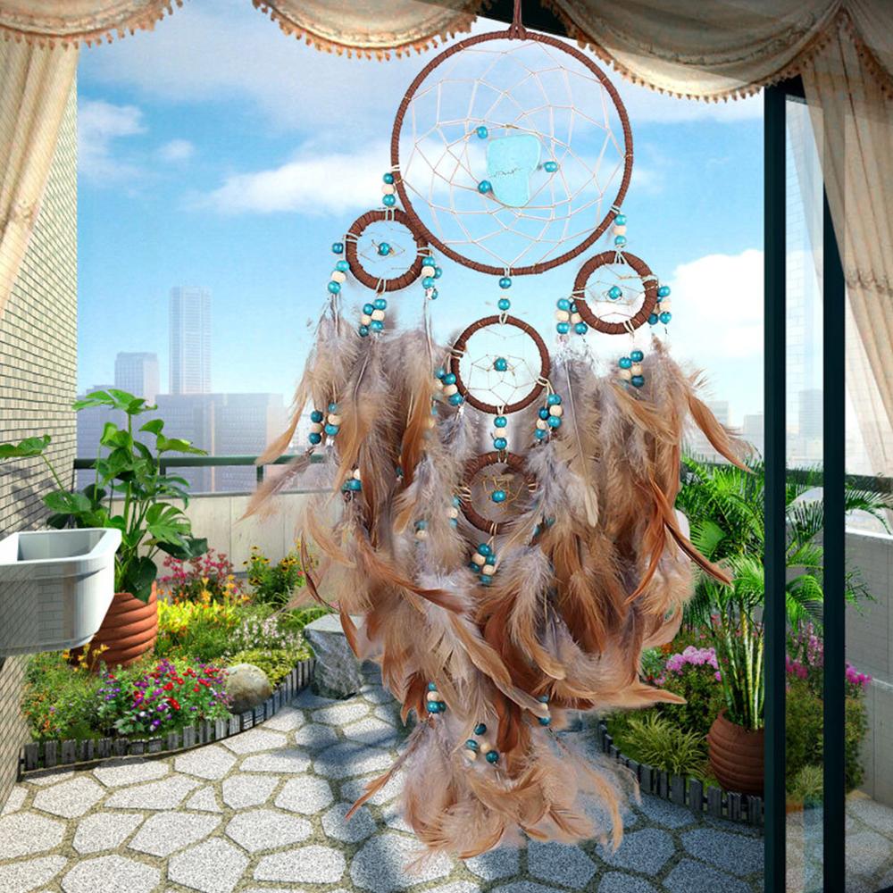 New Hand-Made Dream Catchers Net For Bedroom Brown Boho Dream Catcher Wall Decor