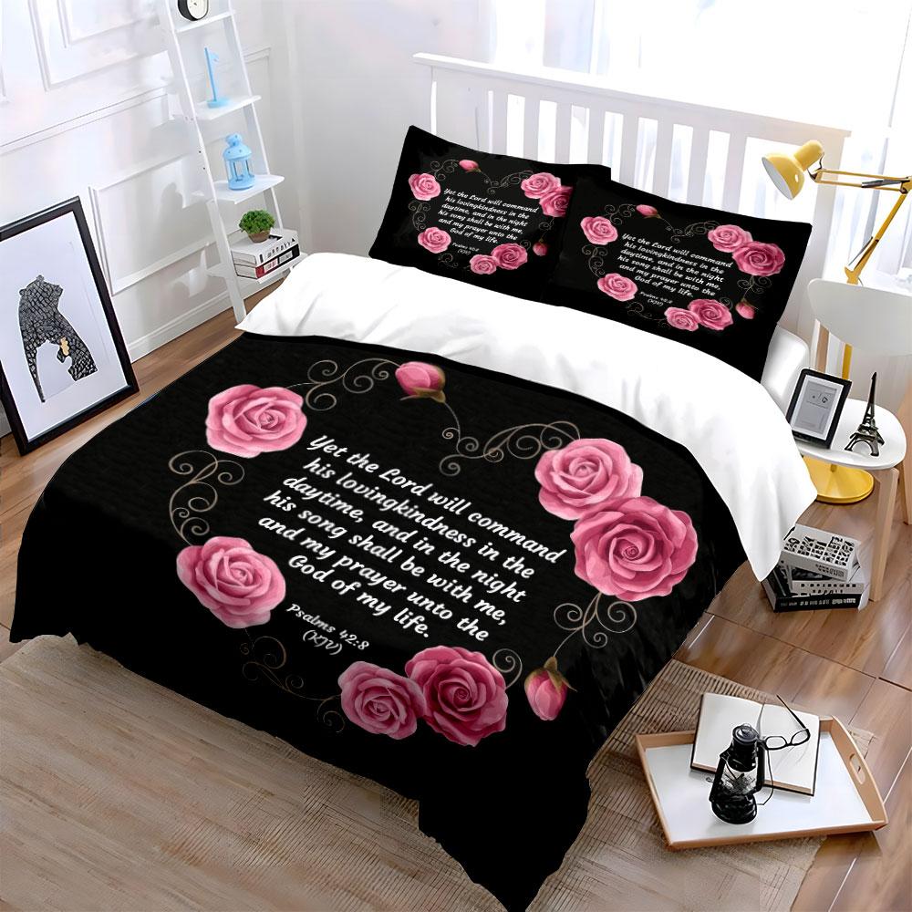 Romantic Floral Design for Inspiration kid's and adults' bedroom decor Exquisite three-piece bedding set gift