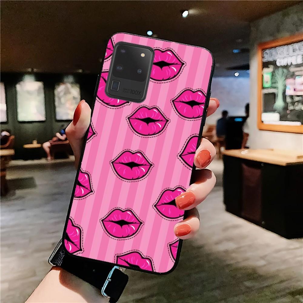 Sexy Girl red Lips Kiss Phone Case For Samsung S 9 10 20 21 22 23 30 23 24 plus lite Ultra FE S10lite Fundas