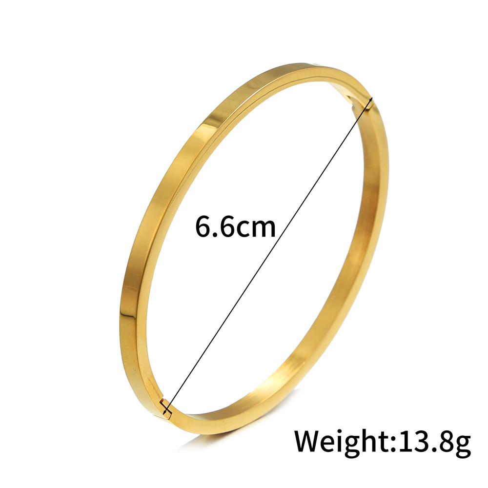 Beautiful Lovers Bangle Woman Bracelets Stainless Steel Bangles Golden Color Smooth Bangle Woman Jewelry Friendly Gifts
