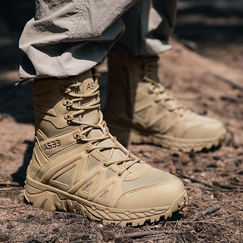 Мужские высокие уличные ботинки Осень Зима Новый стиль Альпинизм Горы Внедорожные Тактические ботинки Большой размер Удобная обувь