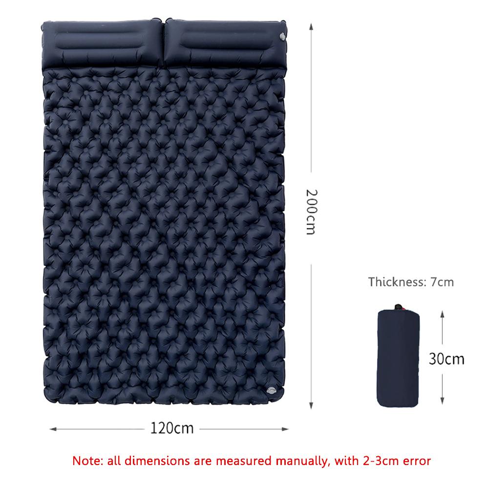 Double Bed Camping Inflating Sleeping Mats Folding Outdoor Sleeping Pad Inflatable Seat Mattress with Pillow Ultralight Travel