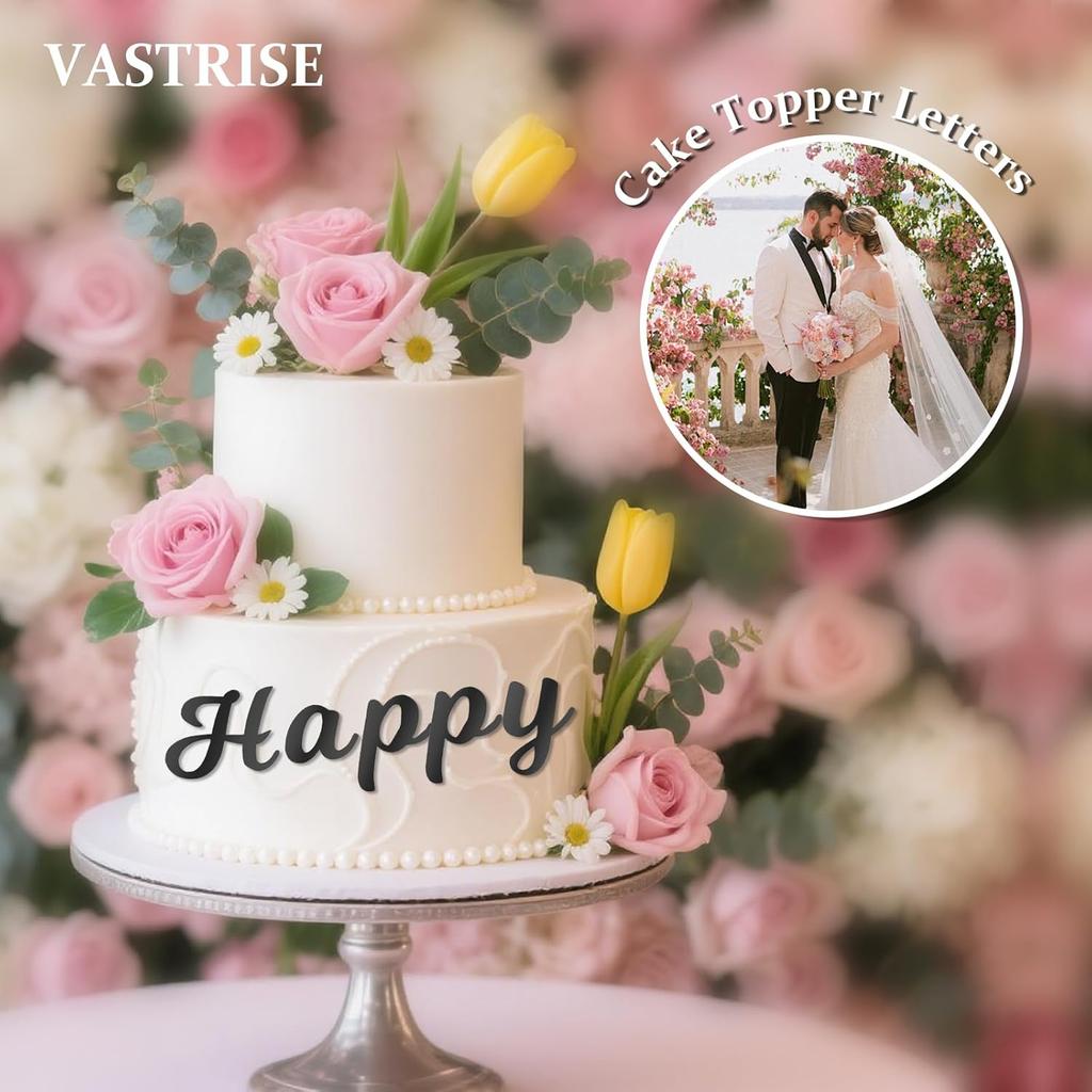 126 PCS Name Cake Topper Acrylic Letters DIY Personalized A-Z & 0-9 Number Alphabet Cake Decoration For Wedding Anniversary Baby Shower Party
