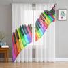 2 шт. молодежные прозрачные шторы для спальни, радужно-розовые, утреннее сияние, кухонные шторы для кабинета, гостиной, праздничный декор, тюль, шторы