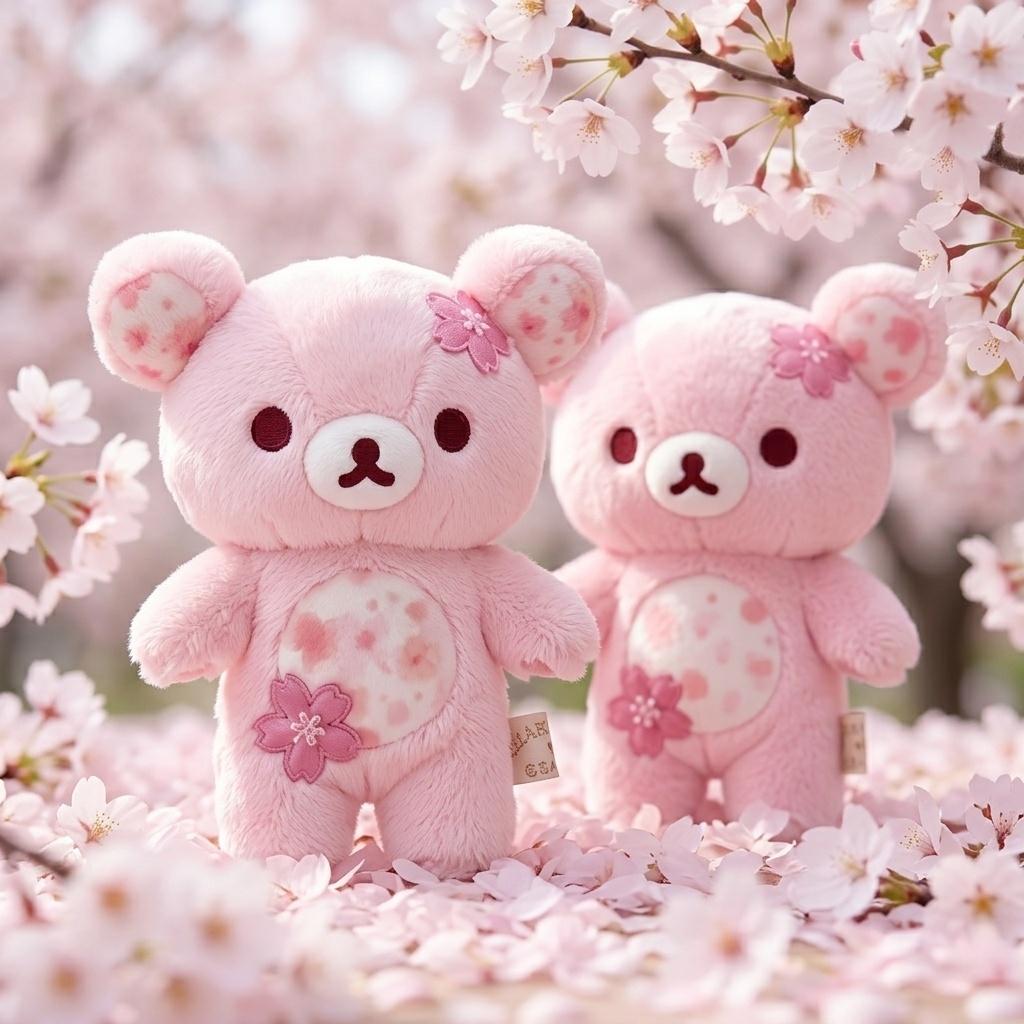 Cherry Blossom Plush Bear 30/40/50cm Cute Stuffed Doll Home Decor Kids Birthday Gift