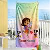 Dora Explorer Personalized Name Beach Towel Super Soft & Absorbent Ideal for Travel Outdoor Swim Pool Yoga Surf Camping Hiking Gym Gift Holiday