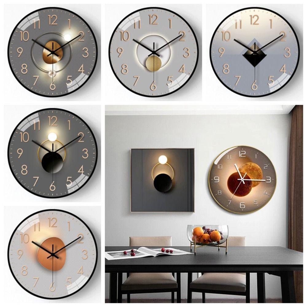 Кварцевые немые часы 8 дюймов, подвесные часы, настенные часы без тиканья, спальня