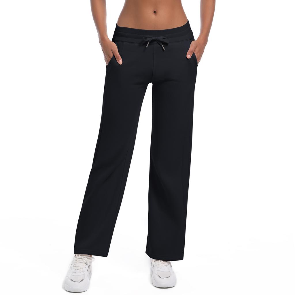 Модные повседневные удобные универсальные утепленные свободные спортивные штаны с завязками по бокам и драпировкой, широкие штаны для фитнеса и йоги для женщин