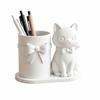 3D Printed Kitten-Shaped Pen Holder Plastic Makeup Brush Storage Organizer  Office Desk Decor