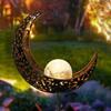 Fashion Outdoor LED Solar Powered Moon Flame Lawn Garden Yard Stake Light Decor Lamp Light Lantern Decorative Yard Lamp