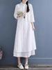 Весенние женские платья Vestidos Robe Elbise Свободные Большого размера Хлопок Лен Двухслойное Длинное платье