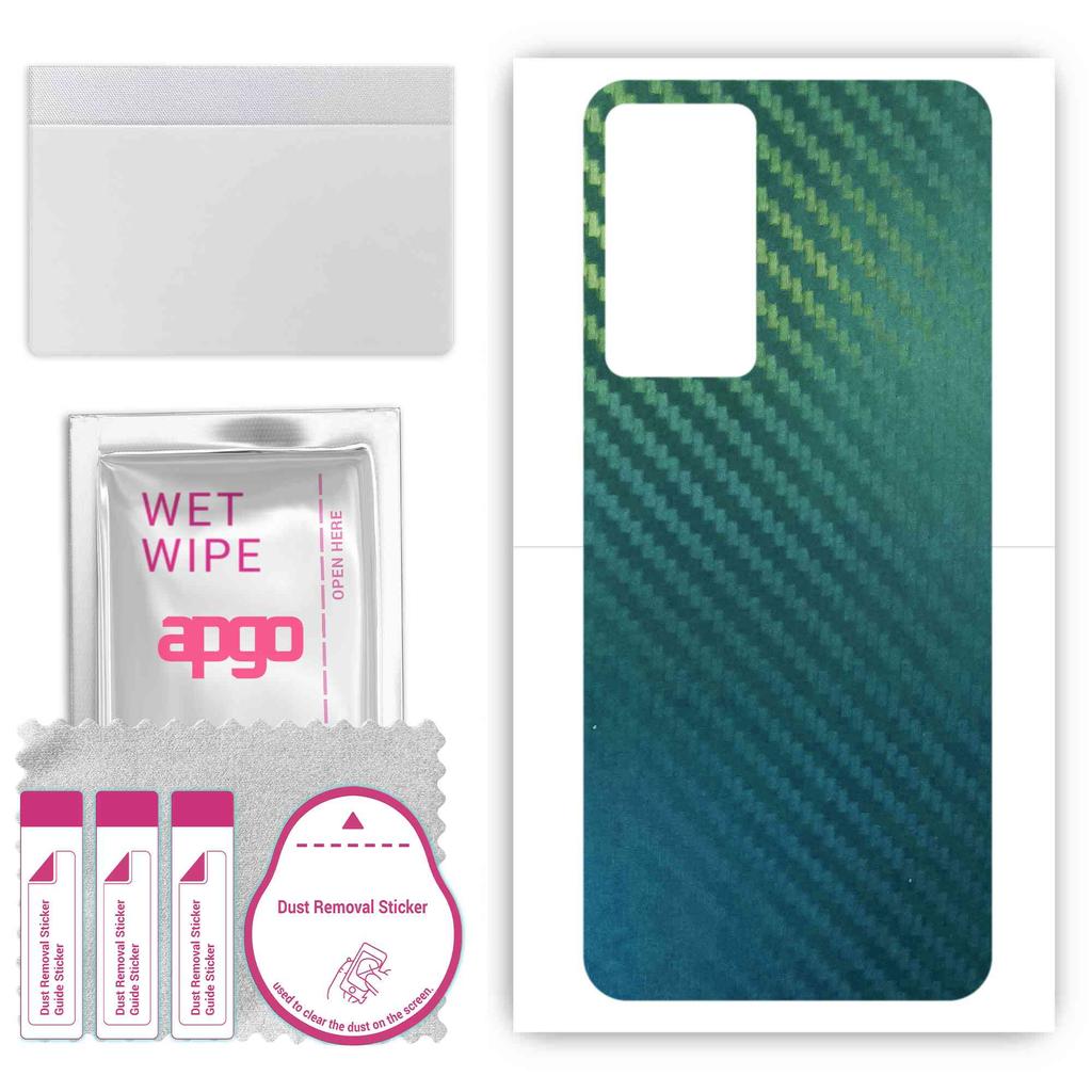 apgo Protective Skin Sticker for the back compatible with Oppo Reno8 Lite 5G, Wrap Film, Foil, Vinyl - Pattern Carbon Chameleon CAKA1
