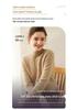 Women's Thick Diamond Pattern Cashmere Sweater - Half-High Neck, Gentle Style, Warm Loose Fit, Short Knitwear for Autumn and Winter