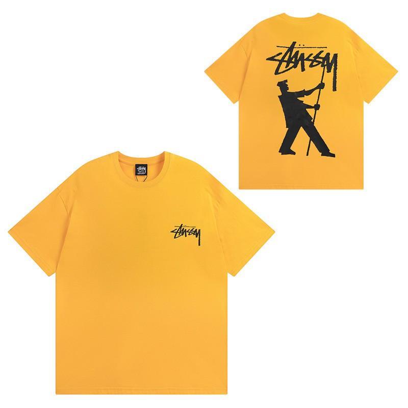 Mens Casual Short Sleeve Cotton T-Shirt With Letter Print Loose Fit Streetwear Style