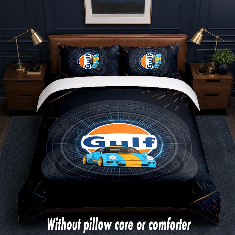 Gulf Design Bed Bedding Set 1 Duvet Cover + 2 Pillowcases Soft Breathable Household Bed Linens