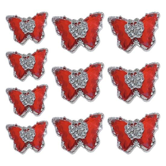 10 шт., ювелирные изделия для ногтей с бабочками, двухслойные сверкающие стразы, привлекательные украшения для дизайна ногтей, женские аксессуары