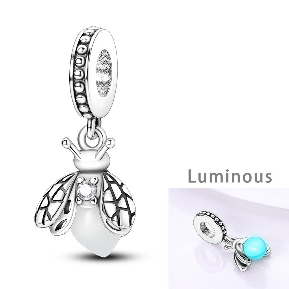 Медная Светящаяся Бусина-Подвеска Светлячок Charms Совместимы с Оригинальным Браслетом-Шармом Подвески Браслеты Сделай Сам Wo