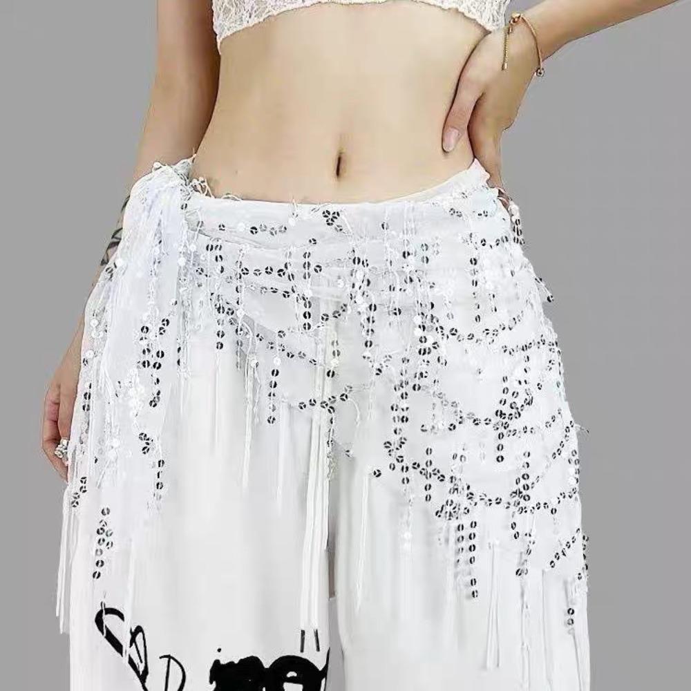 Jeans Decor Tassels Belt Hip-hop Sequin Waistband Jazz Dance Hip Scarf  Waist Accessories