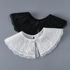 Korean Style Fake Collar Shwal with Straps Decorative Women's Shirt Fake Collar Shawl Wrap Hollow Out Embroidery Lace Necklace