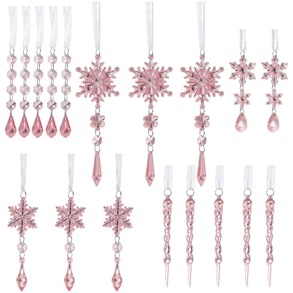 Рождественская акриловая прозрачная декоративная подвеска, рождественская елка, снежинка, декоративная подвеска