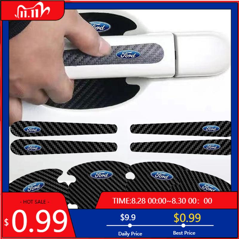 Автомобильная наклейка 2026 Наклейки на ручки дверей автомобиля для Ford Focus Galaxy Kuga Mondeo S MAX Escape Fiesta Ranger Transit Edge Значок Зеркало заднего вида