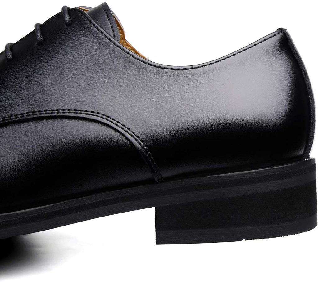 Jo Marino Genuine Leather Men's Business Dress Shoes, Wingtip, Non-Slip, Water-Repellent, All-Season, Size 1192 (Black, Size 25.5)