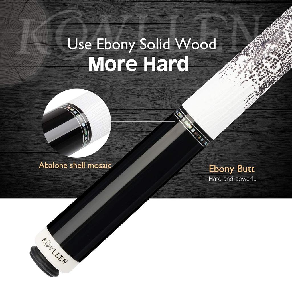 Кий для бильярда KONLLEN, карбоновый, кий для пула, 2-компонентный, карбоновый шафт, низкий прогиб, кожаная рукоятка, 58 дюймов, TT-PC 3/88, 12,5 мм (Дж. Ф. Уайт)…