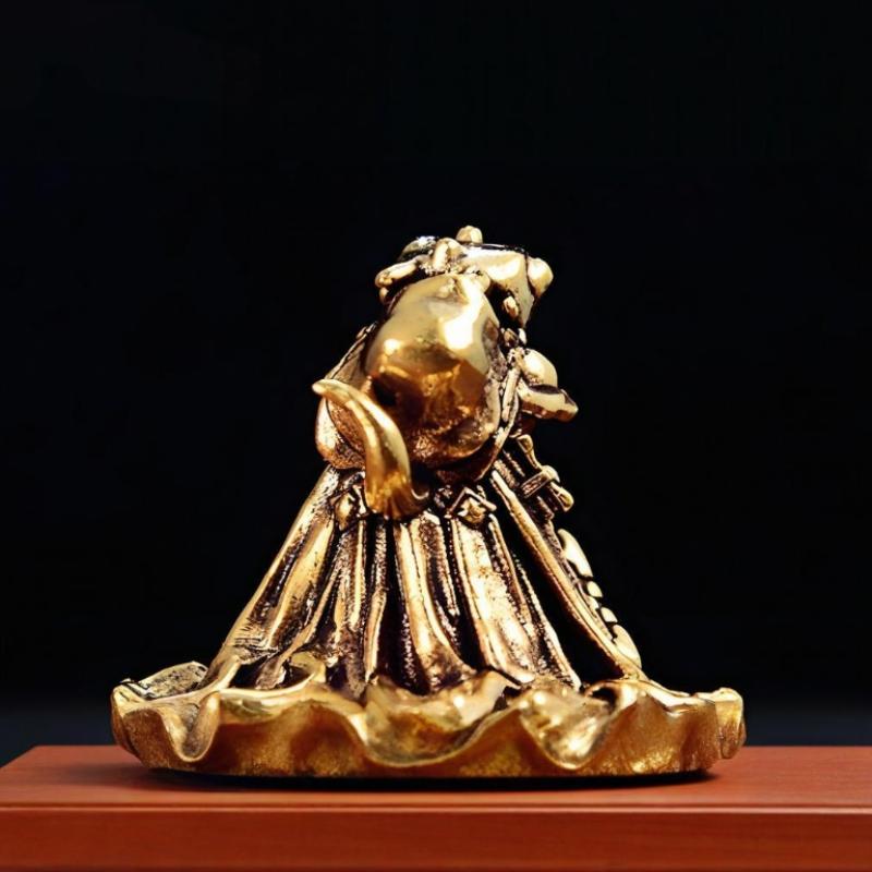 Vintage Brass Frog Statue Miniature Frog Sculpture Antique Animal Figurine Tea Pet Home Office Decor Ideal For Collectors