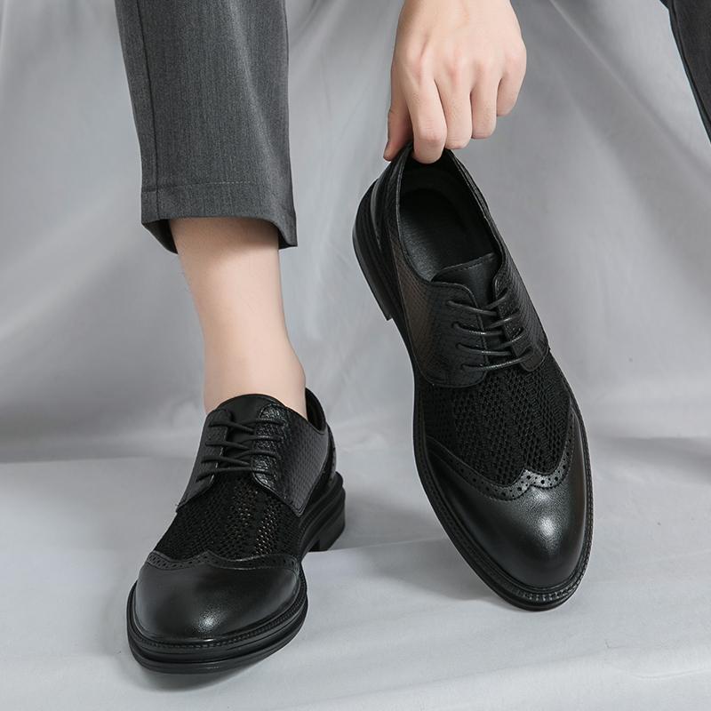 2025 New Formal Men Leather Shoes Brand Designer Platform Casual Shoes Wedding Dress Oxfords Shoes All-match Men Work Footwear