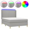 VidaXL Bed Slatted Base with Mattress and LEDs, Upholstered Bed, Double Bed, Adult Bed for Interior Bedroom, 3138709