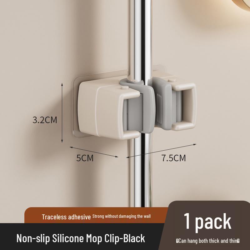 Настенный держатель для швабры и веника: Крючок с сильной фиксацией без сверления для ванной комнаты