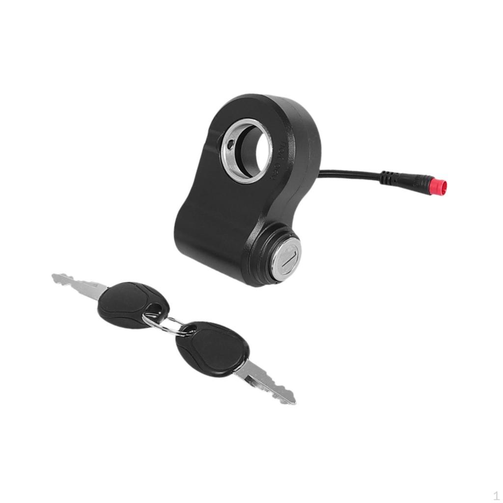 Electric Bicycle Ignition Lock Starter, Switch with Two Keys