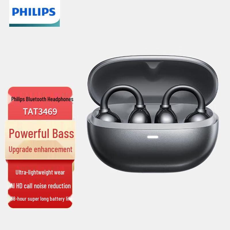 Philips TAT3469 Открытые Bluetooth-наушники-клипсы для спорта