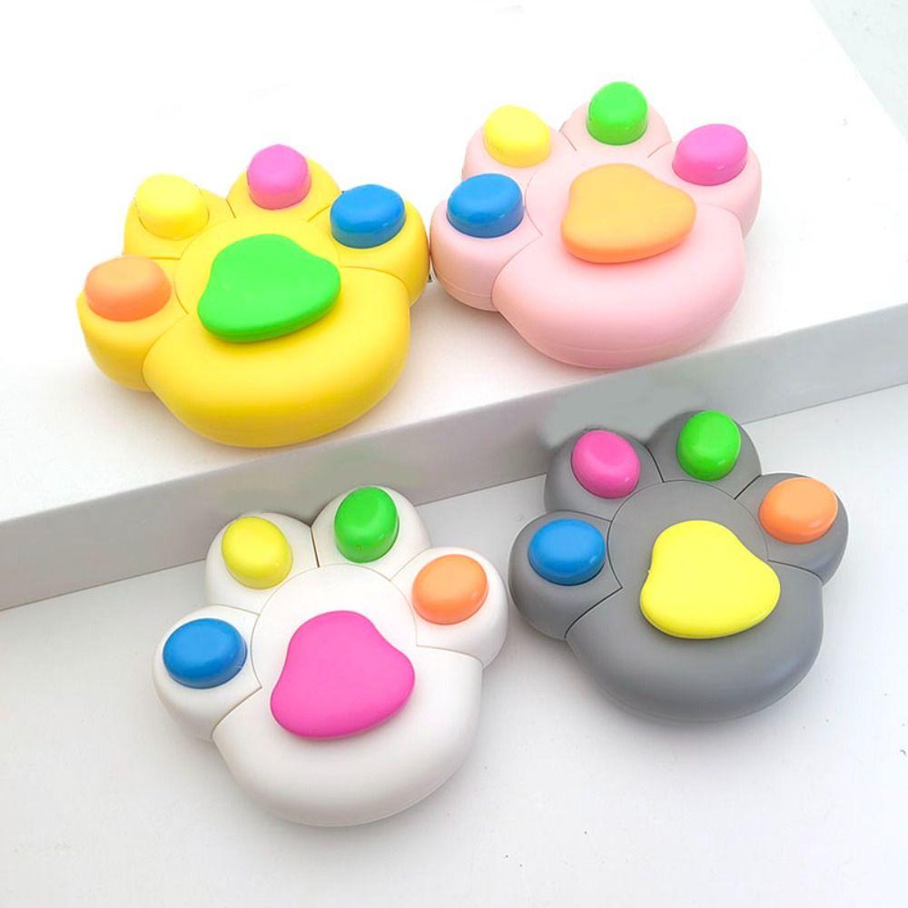 Marking Cat Paw Highlighter Pen Cartoon Fluorescent Marker Funnyl Highlighter Pen Birthday Gift