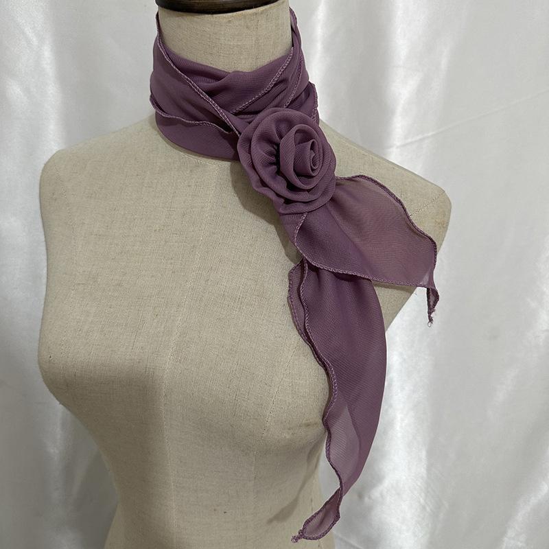 26 Colors Decorative Headscarf Solid Pink Rose Knitted Scarf Shawl Shawl Flower Sunscreen Headscarf Ladies Office Scarf