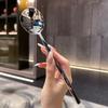 Stainless Steel Spoon Korean Long Handle Tableware Thicken Stirring Ice Spoon Meal Spoon Household Dinner Spoon
