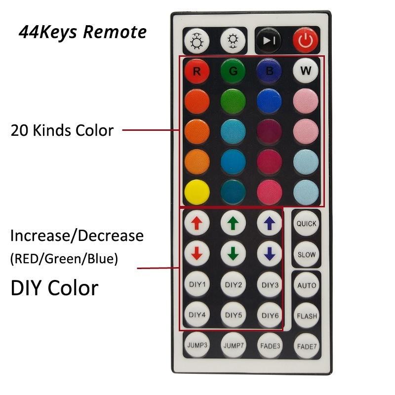 Гибкая светодиодная лента IP20/IP65 RGB, 60 светодиодов/м, SMD 3528 светодиодов, светодиодная лента постоянного тока, светодиодная лента с пультом дистанционного управления