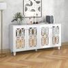 Kitchen Buffet Storage Cabinet Sideboard with 4 Doors Mirror Surface Faux Crystal Handle Large Capacity Coffee Bar Dining Room Furniture