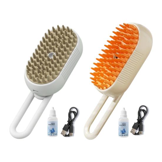 Cat Steam Brush Rechargeable Steamy Pet Brush with 360-degree Rotating Handle Cat