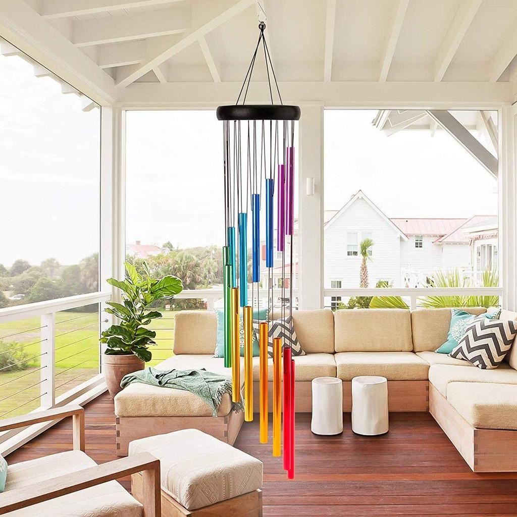 12-Tube Handmade Wind Chime Pendant for Balcony, Courtyard, or Living Room – European & American Style