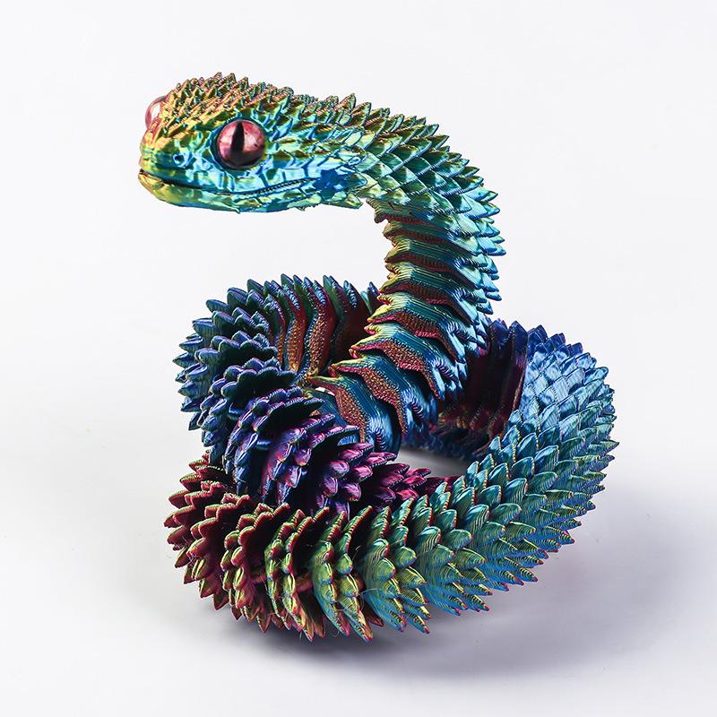 3D-печатная подвижная модель гадюки, реалистичная имитация змеи, градиентная 3D-модель животного, лучший подарок на день рождения ребенку, забавный коллекционный предмет