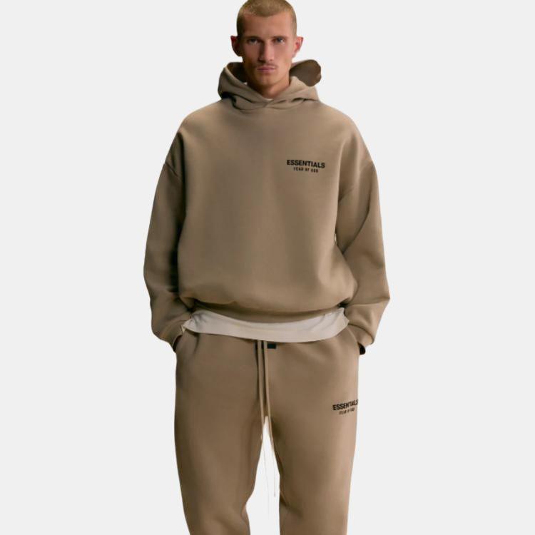 Fear of God Essentials Флисовая толстовка II Песочный Цвет Мужские Топы Бежевый 192HO246257F